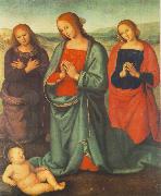 PERUGINO, Pietro Madonna with Saints Adoring the Child a Spain oil painting artist